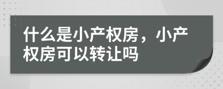 什么是小产权房，小产权房可以转让吗