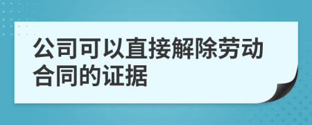 公司可以直接解除劳动合同的证据