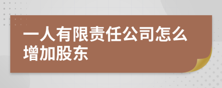 一人有限责任公司怎么增加股东