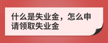 什么是失业金，怎么申请领取失业金