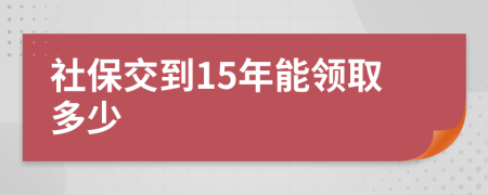 社保交到15年能领取多少