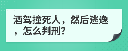 酒驾撞死人，然后逃逸，怎么判刑？