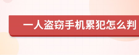 一人盗窃手机累犯怎么判