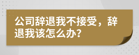 公司辞退我不接受，辞退我该怎么办？