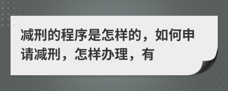 减刑的程序是怎样的，如何申请减刑，怎样办理，有