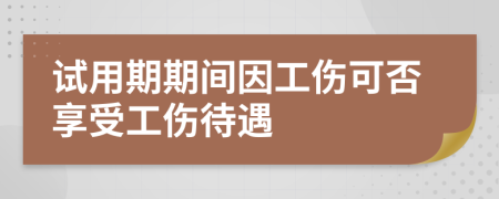 试用期期间因工伤可否享受工伤待遇