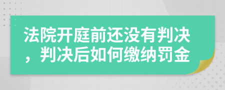 法院开庭前还没有判决，判决后如何缴纳罚金
