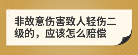 非故意伤害致人轻伤二级的，应该怎么赔偿