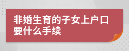 非婚生育的子女上户口要什么手续