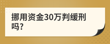 挪用资金30万判缓刑吗?