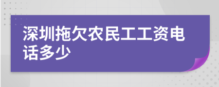 深圳拖欠农民工工资电话多少