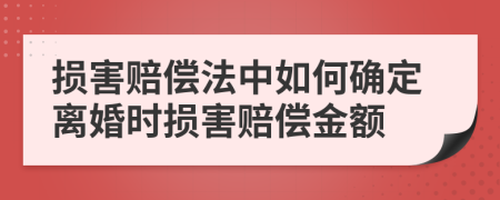 损害赔偿法中如何确定离婚时损害赔偿金额