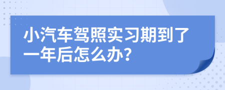 小汽车驾照实习期到了一年后怎么办？