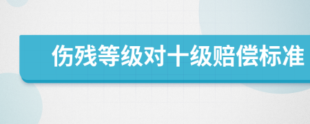 伤残等级对十级赔偿标准