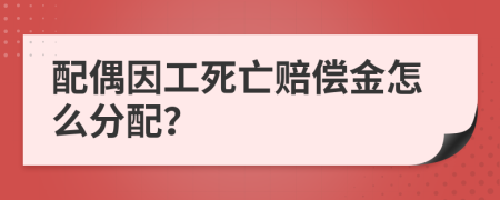 配偶因工死亡赔偿金怎么分配？