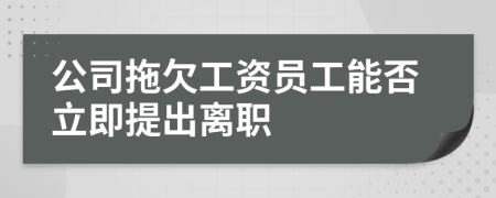 公司拖欠工资员工能否立即提出离职