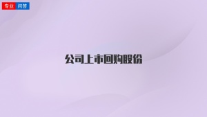 公司上市回购股份