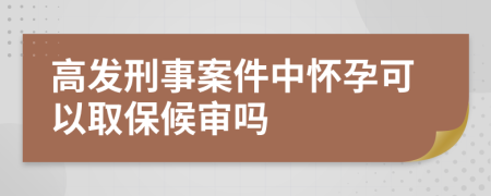 高发刑事案件中怀孕可以取保候审吗