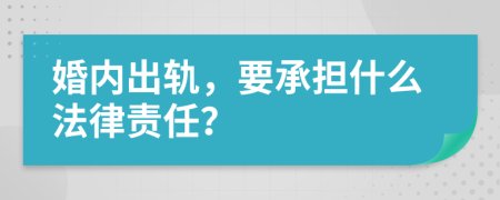 婚内出轨，要承担什么法律责任？