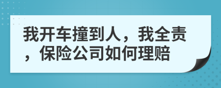 我开车撞到人，我全责，保险公司如何理赔