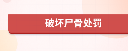 破坏尸骨处罚