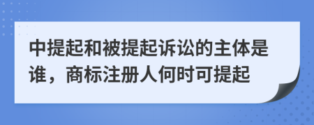 中提起和被提起诉讼的主体是谁，商标注册人何时可提起