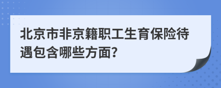 北京市非京籍职工生育保险待遇包含哪些方面？