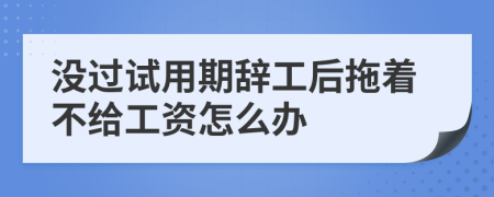 没过试用期辞工后拖着不给工资怎么办