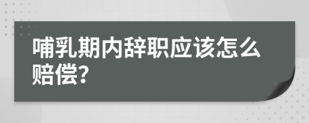 哺乳期内辞职应该怎么赔偿？