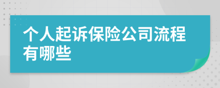 个人起诉保险公司流程有哪些