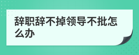 辞职辞不掉领导不批怎么办