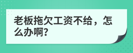 老板拖欠工资不给，怎么办啊？