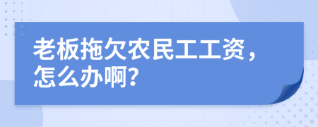 老板拖欠农民工工资，怎么办啊？