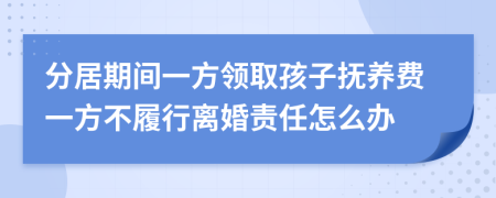 分居期间一方领取孩子抚养费一方不履行离婚责任怎么办