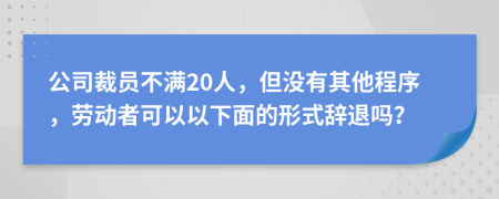 公司裁员不满20人，但没有其他程序，劳动者可以以下面的形式辞退吗？