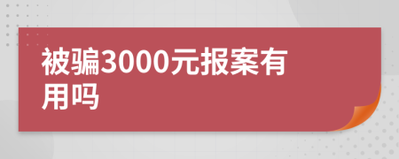 被骗3000元报案有用吗