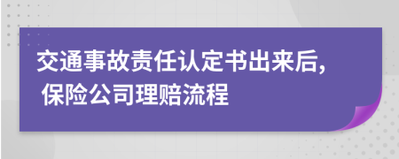 交通事故责任认定书出来后, 保险公司理赔流程