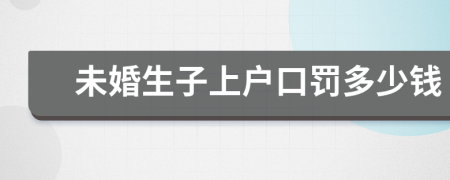 未婚生子上户口罚多少钱