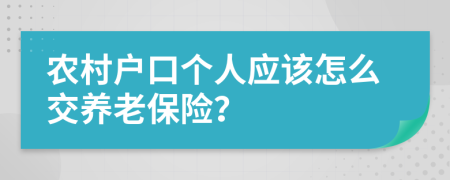 农村户口个人应该怎么交养老保险？