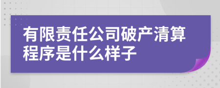 有限责任公司破产清算程序是什么样子