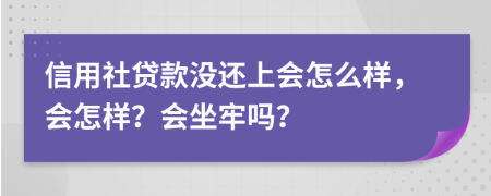 信用社贷款没还上会怎么样，会怎样？会坐牢吗？