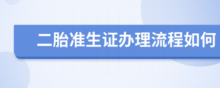 二胎准生证办理流程如何