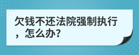 欠钱不还法院强制执行，怎么办？