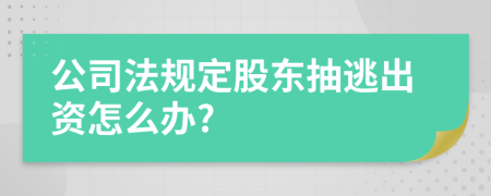 公司法规定股东抽逃出资怎么办?