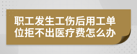 职工发生工伤后用工单位拒不出医疗费怎么办