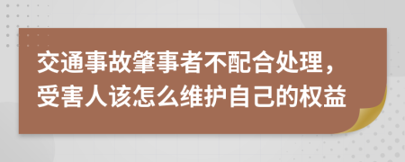 交通事故肇事者不配合处理，受害人该怎么维护自己的权益