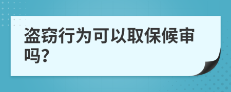 盗窃行为可以取保候审吗？