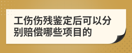 工伤伤残鉴定后可以分别赔偿哪些项目的