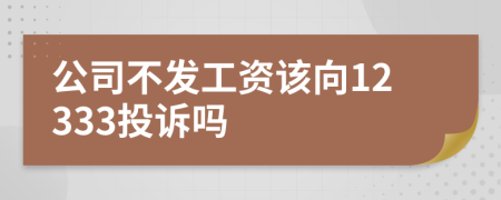 公司不发工资该向12333投诉吗