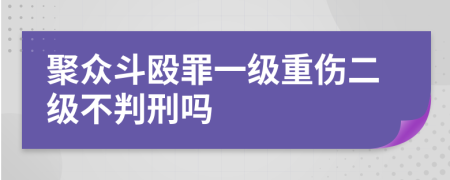 聚众斗殴罪一级重伤二级不判刑吗
